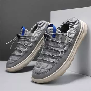 Men s Solid Colour Vulcanised Shoes Casual Non-slip Flats Spring Autumn Soft Sole Comfortable Trainers Thick Sole Sneakers 39