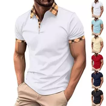 Men s Sports Casual Slim Neck Pocket Shirt L