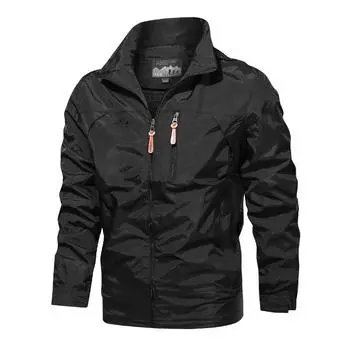 Men s Sports Jacket Men s Spring and Autumn New Solid Color Casual Windproof Waterproof Jacket Winter Jacket. M