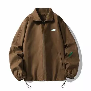 Men s Spring and Autumn Plus Size Baseball Clothing Lapel Jacket Casual Versatile Loose Zip Section Comfortable Outerwear 3XL