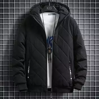 Men s Spring and Autumn Plus Thin Velvet Long-sleeved Hooded Jacket for Men s Versatile Loose Casual Jacket M