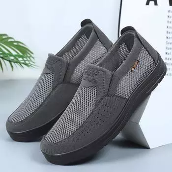 Men s spring new hollowed out mesh casual sports cloth shoes with soft soles dad s shoes work breathable men s shoes zapatillas 39
