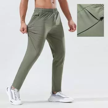 Men s Spring Solid Color Simple Loose Casual Pants Summer Thin Sports Quick Dry Pants 4XL чёрный