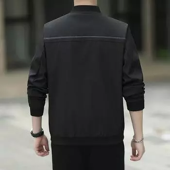 Men s Stand-up Collar Jacket Spring and Autumn New Autumn Clothing Trendy Casual Versatile Thin Handsome Jacket Men s Clothing M