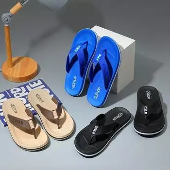 Men s Summer Beach Sandals Non-Slip Soft Sole Home House Korean Style Casual Wholesale Flip Flops Slippers for Men 39-44
