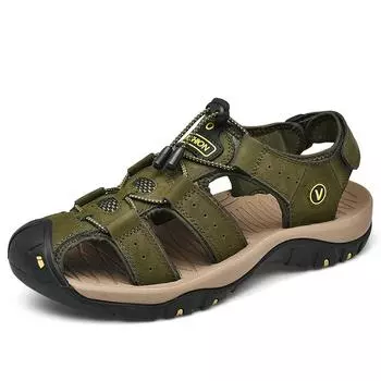 Men S Summer Leather Men S Casual Sneakers Outdoor Men S Leather Sandals Beach Shoes Roman Shoes Plus Size39-48 39
