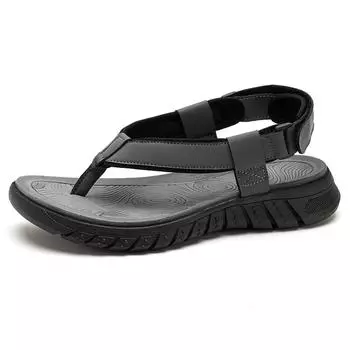 Men s Summer Matching Elastic Band Two Wear Sandals Light Breathable Flat Heel Wear-resistant Beach Outdoor Anti-skidding Water 38 серый