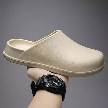 Men s Summer Outdoor Baotou Slippers Waterproof New Soft Bottom Large Couple Casual Shoes Anti Slip Work Fashion Slippers 2025 36-37 белый