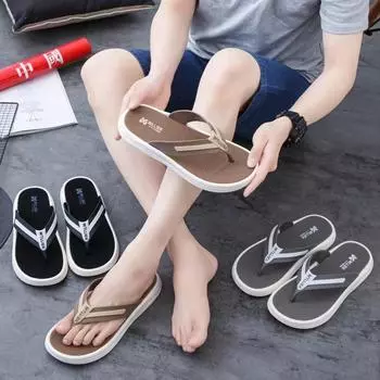 Men s Trendy Comfortable Home House Beach Sandals Summer Non-Slip Thick Sole Outdoor Thong Wholesale Flip Flops Slippers for Men 40-45