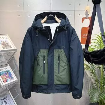 Men s Versatile Spring Hooded Workwear Jacket XL зелёный