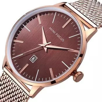 Men s Watch Japanese Movement Calendar Waterproof Fashion Mesh Strap Watch