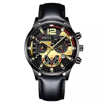 Men s Waterproof Luminous Running Alarm Clock Watch One Size чёрный