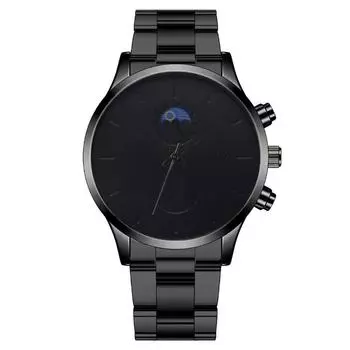 Men s Waterproof Luminous Running Alarm Clock Watch One Size чёрный