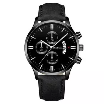 Men s Waterproof Luminous Running Alarm Clock Watch One Size чёрный