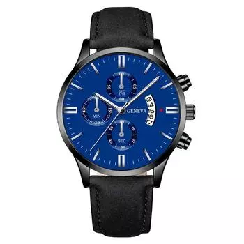 Men s Waterproof Luminous Running Alarm Clock Watch One Size синий
