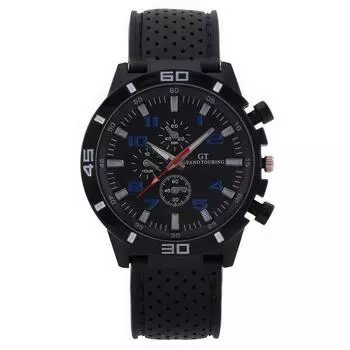 Men s Waterproof Luminous Running Alarm Clock Watch One Size синий