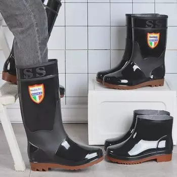 Men s Waterproof Winter Work Boots: Durable, Slip-Resistant, Warm High-Top Rain Boots 42