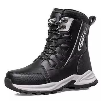 Men s winter fur one padded waterproof cozy warm cold lightweight hiking waterproof non-slip high-top snow boots 36