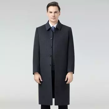 Men s winter middle-aged and elderly men s double-sided cashmere men s dad s warm down lining coat coat trendy 170