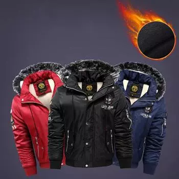 Men s Winter Plus Size Thickened Down Jacket Loose Zip Section with Hood Padded Warm Jacket 5XL