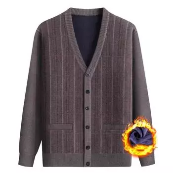 Men s Winter Warm Vintage Cardigan Warm Knit Top XS