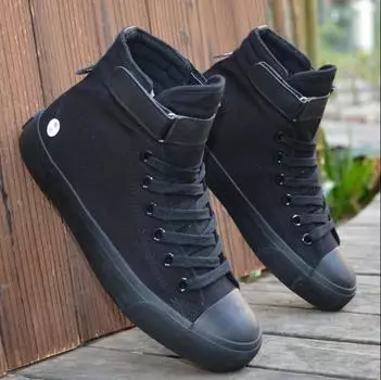 Men Shoes High Top White Canvas Shoe 2025 Summer New Mens Sneakers Fashion Breathable Canvas Sneakers Non-slip Flat Casual Shoes 35