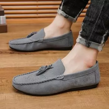 Men Shoes Leather Loafers Slip On Soft Sole Sneakers for Male Casual Dress Driving Formal Wedding Party Flats 44 Sizes Spring 39 чёрный