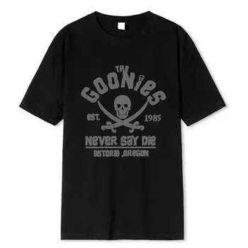 Men The Goonies Never Say Die T Shirt Cotton Clothing Funny Short Sleeve Crew Neck Tees Adult T-Shirts Oversized Breathable Tees S чёрный