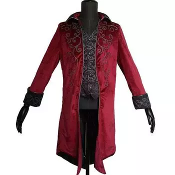 Men Vintage Tailcoat Jacket Goth Steampunk Uniform Costume Party Coat Outwear M