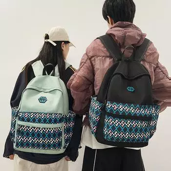 Men Waterproof Backpack Women Printed Travel Backpack Large Capacity Student School Bag Small чёрный