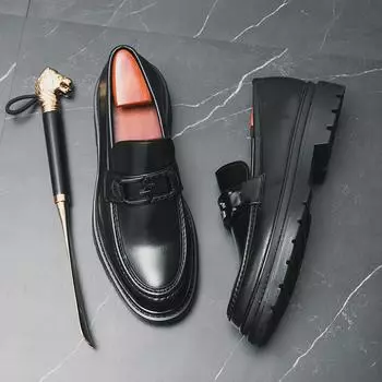 Men Weave Pattern Lace-up Loafers Fashion High Quality Luxury Leather Shoes Summer Slip-on Elegant Business Driving Shoes Black 39 чёрный
