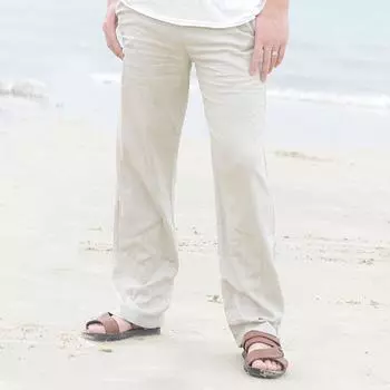 Mens 2018 Linen Loose Pants Beach Drawstring Yoga Casual Long Trousers Slacks XLTag XL=US M