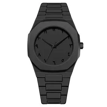 Mens Leather Business Fashion Watch Strap Watch For Gift Giving One Size чёрный