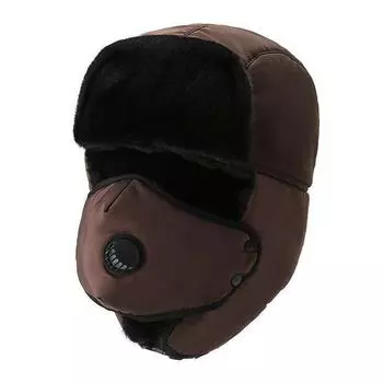 Mens Trapper Aviator Trooper Ski Hats Winter Earflap Russian Face Mask Cap Warm