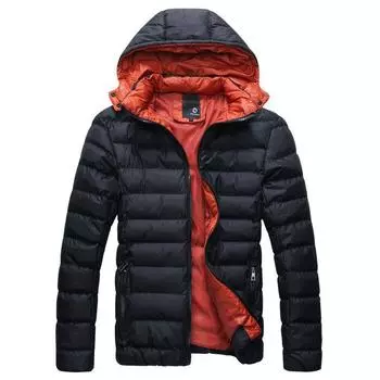 Mens Warm Winter Hooded Thick Padded Jacket Zipper Casual Parka Outwear Coat Black,3XL