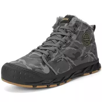 Mens Winter Snow Boots Resistant Shoes Fur Lined Casual Lightweight Hiking Boot hiking shoes men zapatos hombre sneakers 39 серый