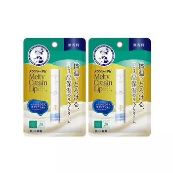 Mentholatum бальзам для губ Melty Cream без запаха 2,4 г двойная упаковка