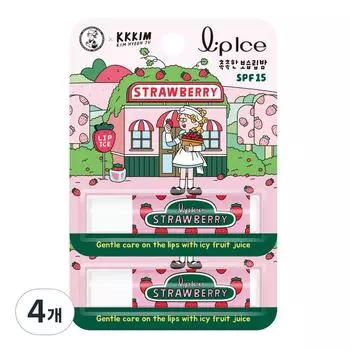 Mentholatum KKKIM бальзам для губ lip ice 3,5 г, клубника, 4 шт.