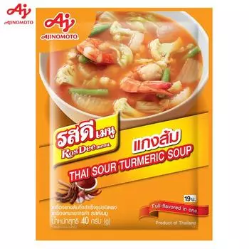 Меню Ajinomoto RosDee, Тайский кислый суп с куркумой (Каенг Сом), Насыщенный вкус в одном, 40 г 1 шт/3 шт/10 шт - Тайский 40 g x 3 pcs