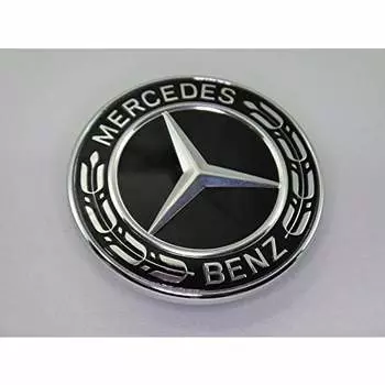 Mercedes Benz Original Engine Capnot Emblem Gloss Black Laurel Were with Stand