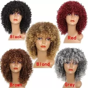 MERISIHAIR афро женские короткие вьющиеся волосы полный парик высокое качество волокна синтетический парик для женщин косплей wig&cap коричневый