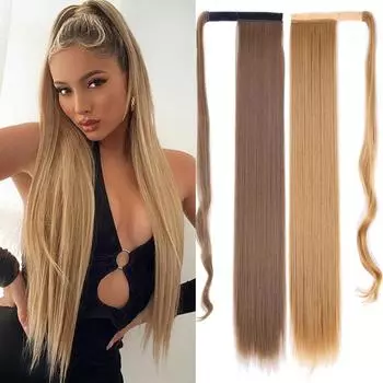 MERISIHAIR синтетическое волокно длинный прямой зажим для наращивания волос 22 34 дюйма обёрточная бумага для женщин 55 cm