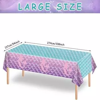 Mermaid Theme Party Disposable Tableware Paper Plates Cup Tablecloth Table Cover Kids Mermaid Birthday Party Decoration Supplies