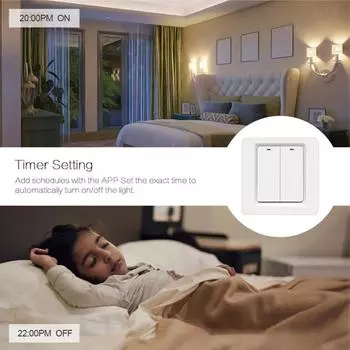 Meross Smart Light Switch WiFi Wall Switch Push Button 1/2 Way Switch Work with HomeKit Alexa Assistant SmartThings
