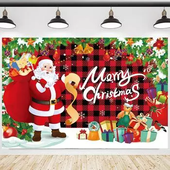 Merry Christmas Cartoon Backdrop Christmas Tree Window Backdrop Kids Family Party Home Decoration Happy New Year 2024 Background