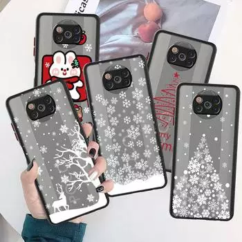 Merry Christmas Case For Xiaomi Mi Poco X3 NFC M3 11 10 12 9T 11T 10T Pro Note 10 Lite Matte Hard Phone Covers Xiaomi Poco X3 NFC