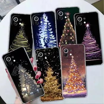 Merry Christmas Tree Deer Clear Case For Xiaomi Mi Poco X3 NFC M3 Pro F3 F1 11 Lite 12 Note 10 11T 9T Transparent Phone Cover Xiaomi Poco F3
