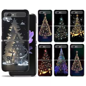 Merry Christmas Tree Deer Phone Case For Samsung Galaxy Z Flip Z Flip3 5G Z Flip4 Hard PC Matte Shell Samsung Z Flip