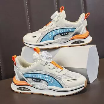 Mesh breathable and comfortable classmates 2025 summer new rotating button cover sneakers men s and women s same shoes 31