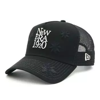 Mesh Cap Floral Pattern Black FREE 940AFTR FLOWER EMB NE1920 BLK 14388639 NER36C9245 [New Era] 9FORTYA-Frame